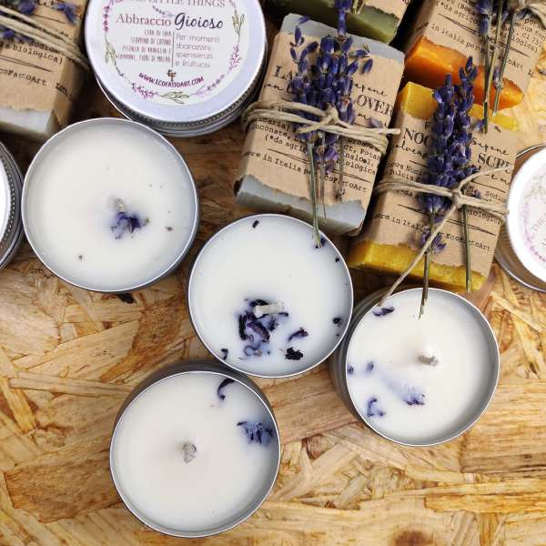 bomboniera candela e sapone ecofattoart